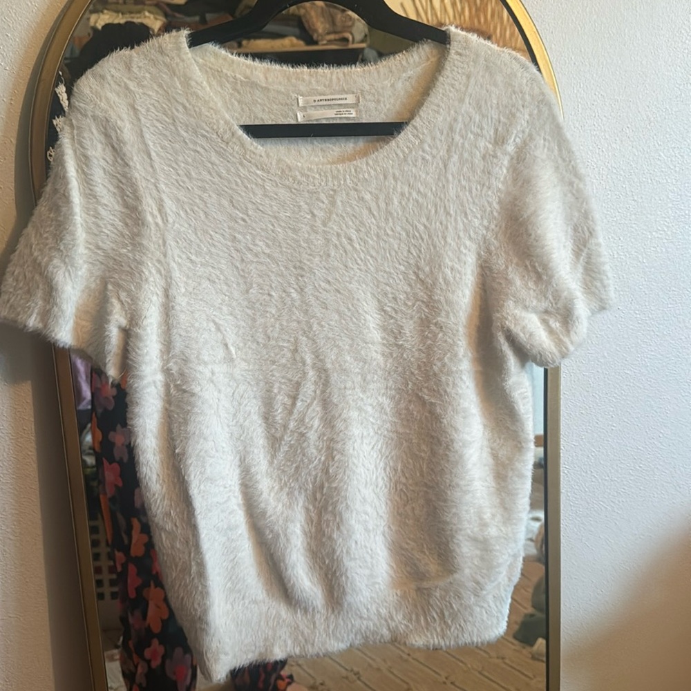 Off white eyelash sweater shirt size L